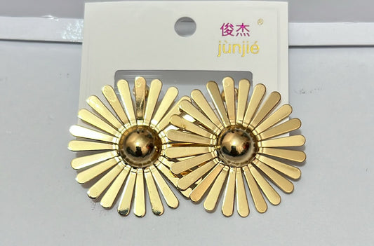 Radiant Sunburst Hoops | Golden Statement Earrings | Charm